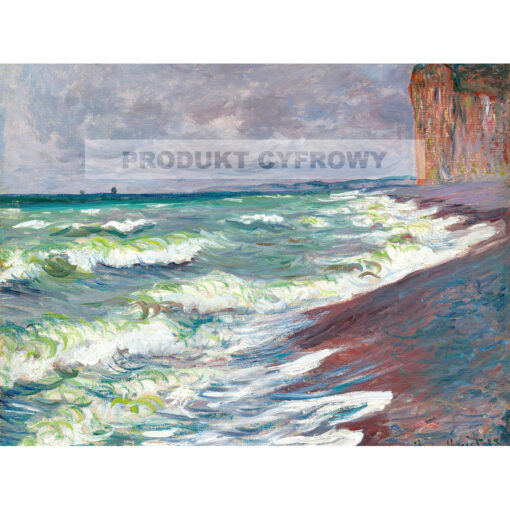 Claude Monet Wzburzone morze Pourville Francja — produkt cyfrowy do pobrania