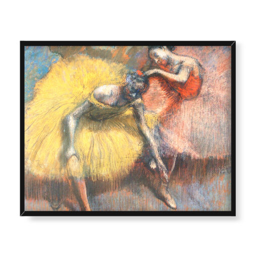 Edgar Degas Dwie tancerki żółta i różowa 50x40 w RAMIE