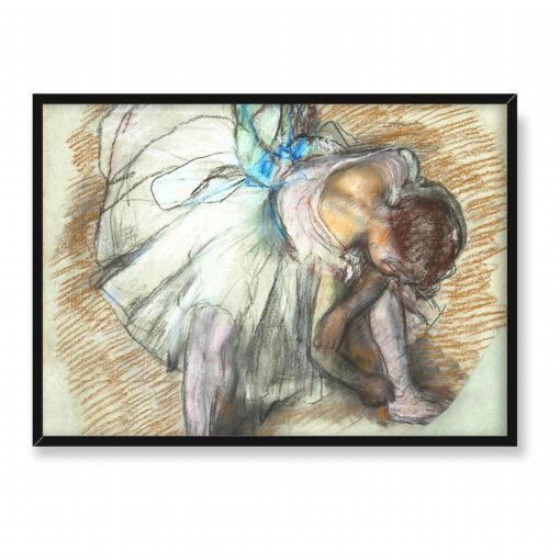 Edgar Degas Tancerka dopasowująca but 70x50