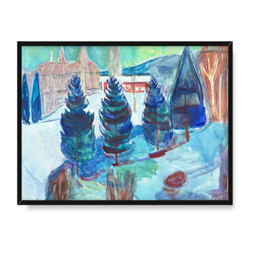 Edvard Munch Czerwony dom i świerki 2 40x30