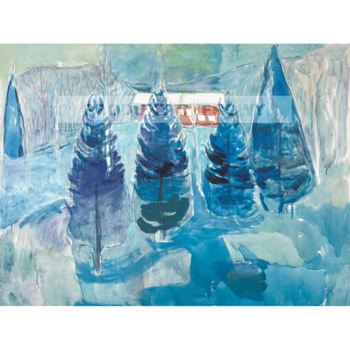 Edvard Munch Czerwony dom i świerki — produkt cyfrowy do pobrania