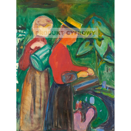 Edvard Munch Dziewczęta podlewające kwiaty — produkt cyfrowy do pobrania