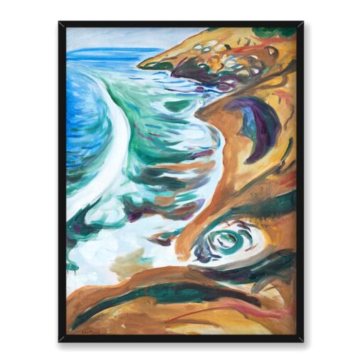 Edvard Munch Fale rozbijające się o skały 30x40