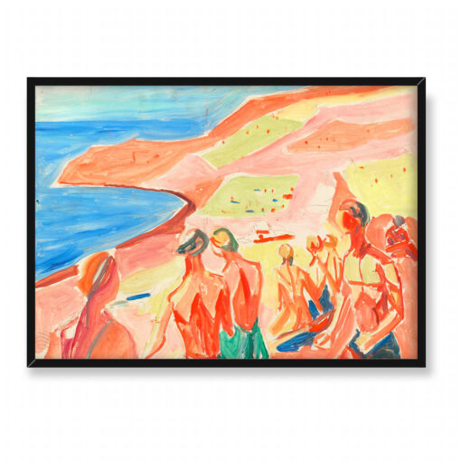 Edvard Munch Ludzie opalający się w zatoce 70x50
