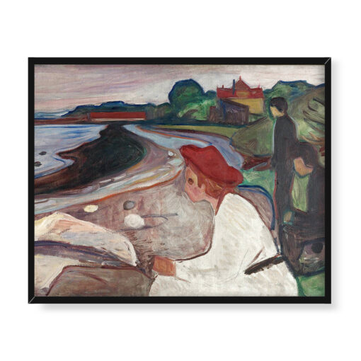 Edvard Munch Młodzi ludzie na plaży 50x40