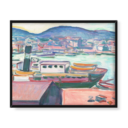 Edvard Munch Port w Bergen 50x40