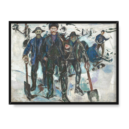Edvard Munch Robotnicy w śniegu 40x30 w RAMIE