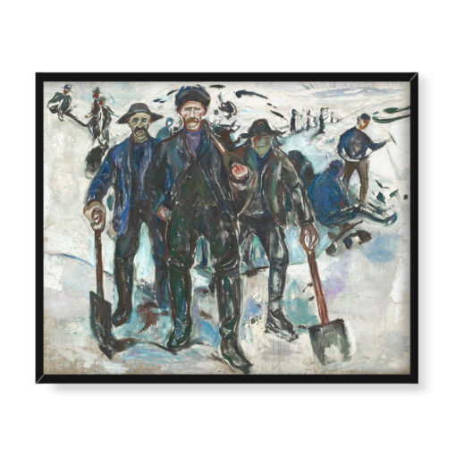 Edvard Munch Robotnicy w śniegu 50x40