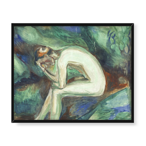 Edvard Munch Siedzący męski akt w lesie 50x40 w RAMIE