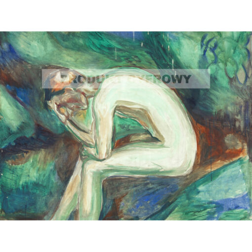 Edvard Munch Siedzący męski akt w lesie — produkt cyfrowy do pobrania