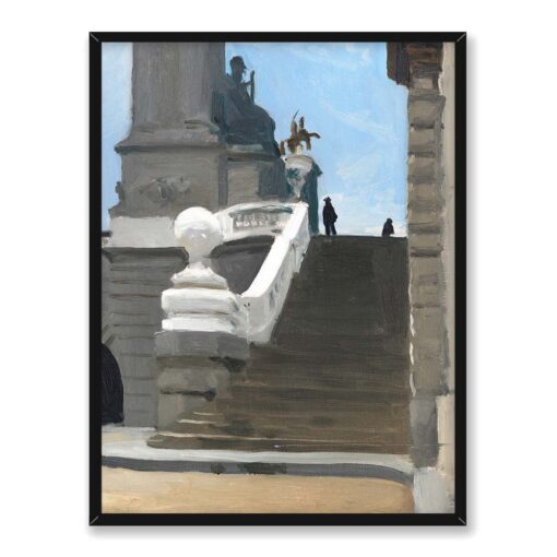Edward Hopper Dwie postacie na szczycie schodów w Paryżu 30x40 w RAMIE