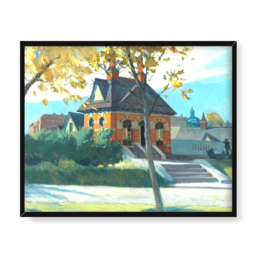 Edward Hopper Stacja w małym mieście 50x40 w RAMIE