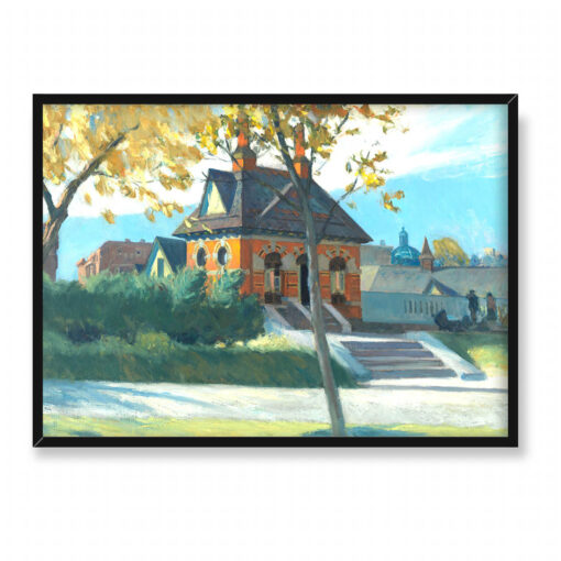 Edward Hopper Stacja w małym mieście 70x50