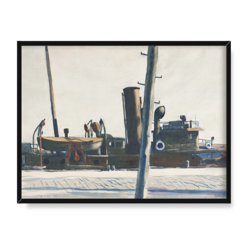 Edward Hopper Trawler i słup telegraficzny 40x30 w RAMIE