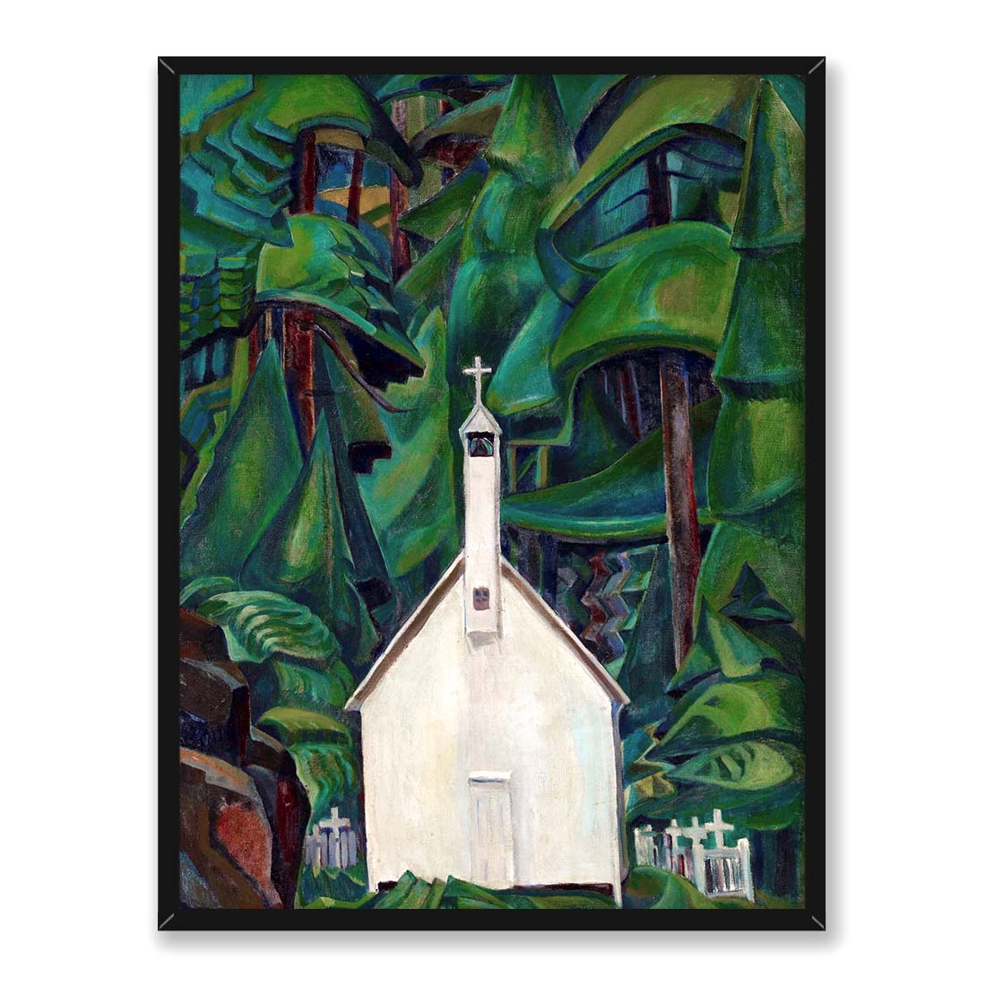 Emily Carr Indiański kościół 30x40 w RAMIE