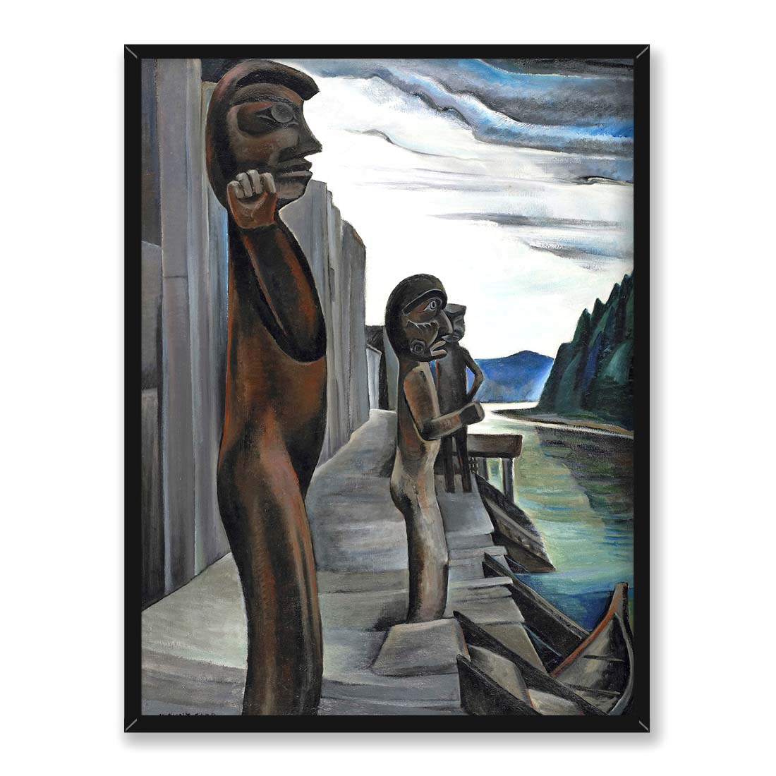Emily Carr Totemy w Blunden Harbour 30x40 w RAMIE