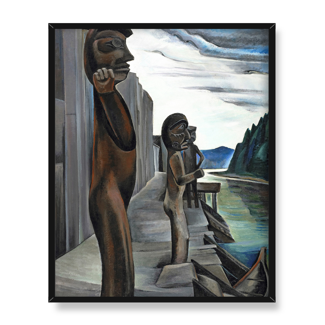 Emily Carr Totemy w Blunden Harbour 40x50 w RAMIE