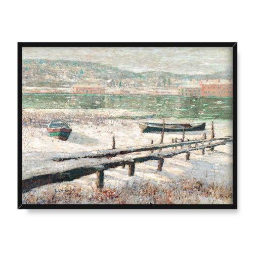 Ernest Lawson Zima nad rzeką 40x30