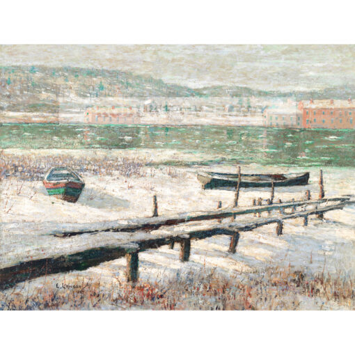 Ernest Lawson Zima nad rzeką — produkt cyfrowy do pobrania