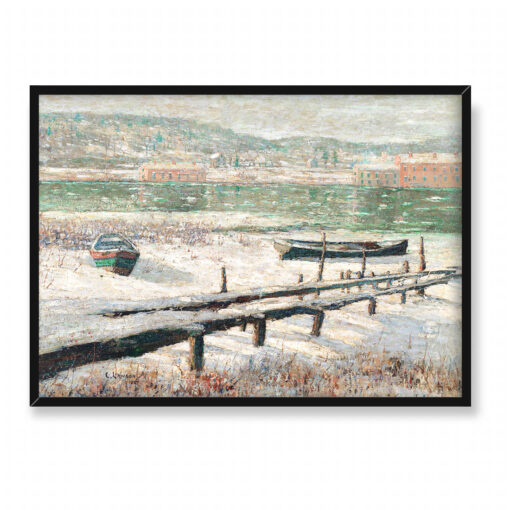 Ernest Lawson Zima nad rzeką 70x50