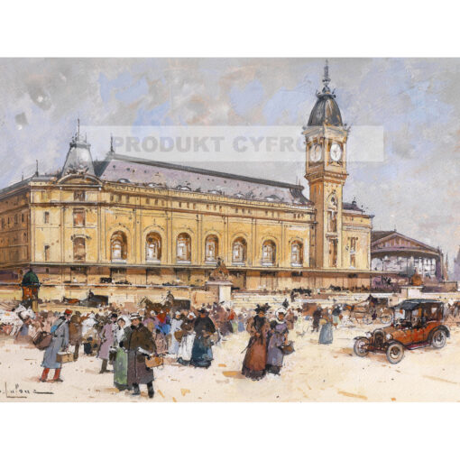 Eugene Galien-Laloue Dworzec Lyoński Paryż — produkt cyfrowy do pobrania