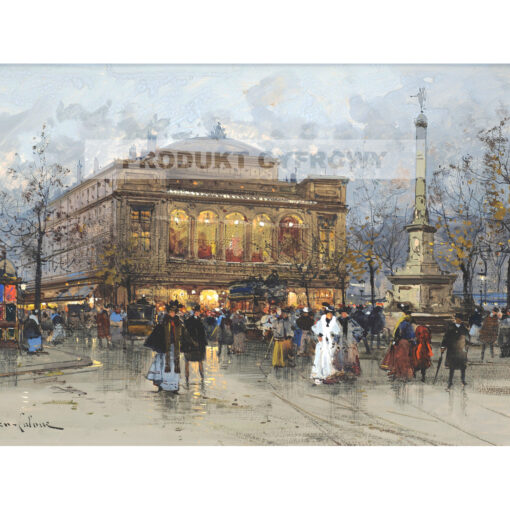 Eugene Galien-Laloue Le Theatre du Chatelet Paryż — produkt cyfrowy do pobrania