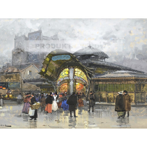 Eugene Galien-Laloue Les Halles Paryż — produkt cyfrowy do pobrania