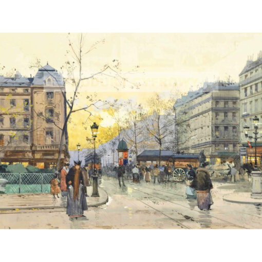 Eugene Galien-Laloue Plac Pigalle Paryż — produkt cyfrowy do pobrania