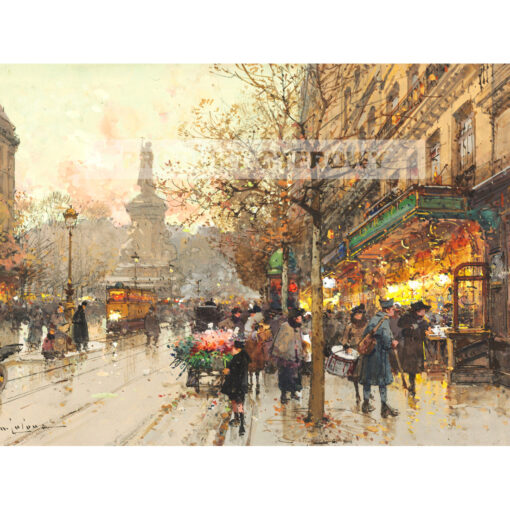 Eugene Galien-Laloue Plac Republiki Paryż 2 — produkt cyfrowy do pobrania