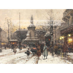 Eugene Galien-Laloue Plac Republiki Zimą Paryż — produkt cyfrowy do pobrania