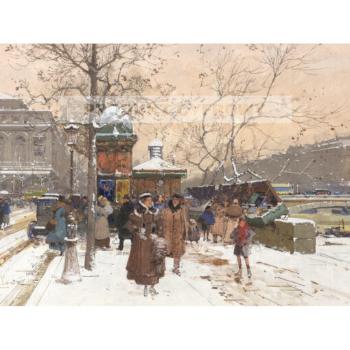Eugene Galien-Laloue Quai de la Megisserie Paryż — produkt cyfrowy do pobrania