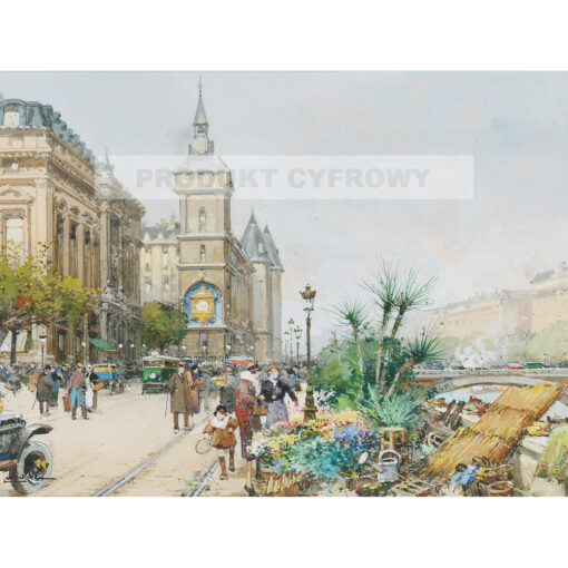 Eugene Galien-Laloue Quai de l'Horloge Paryż — produkt cyfrowy do pobrania
