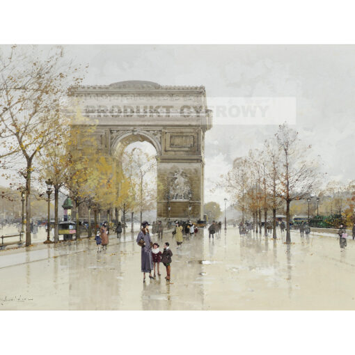 Eugene Galien-Laloue Łuk triumfalny Paryż — produkt cyfrowy do pobrania