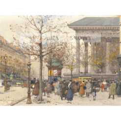 Eugene Galien-Laloue Vue Animee de la Madeleine Paryż — produkt cyfrowy do pobrania