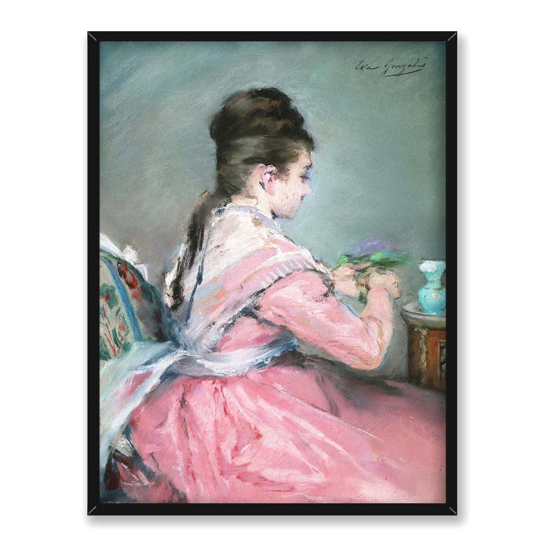 Eva Gonzales Bukiet fiołków 30x40 w RAMIE