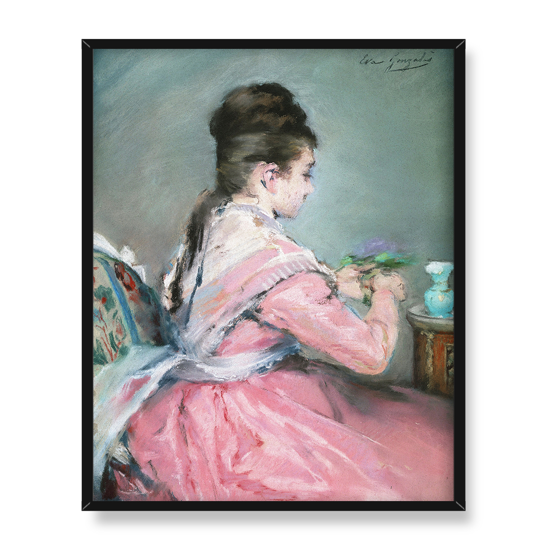 Eva Gonzales Bukiet fiołków 40x50 w RAMIE