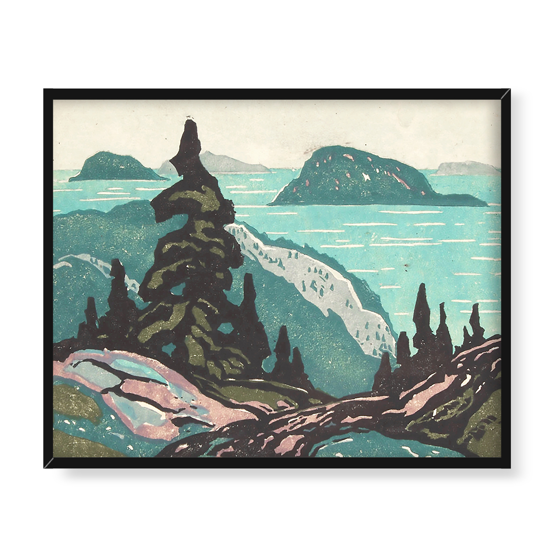 Franklin Carmichael Pejzaż znad jeziora Superior 50x40