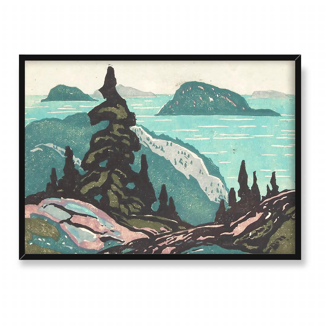 Franklin Carmichael Pejzaż znad jeziora Superior 70x50