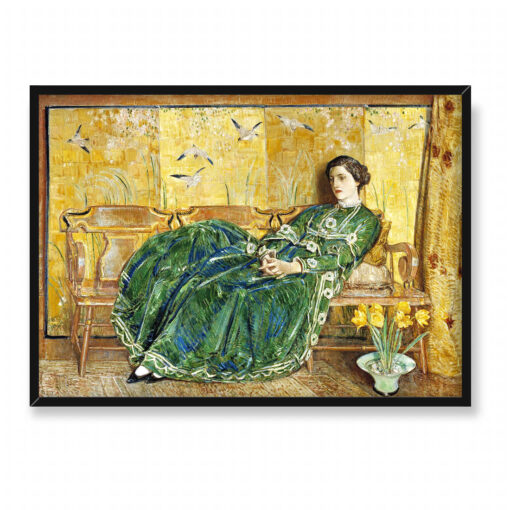 Frederick Childe Hassam Kwiecień Zielona suknia 70x50