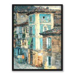 Frederick Childe Hassam Scena uliczna Hiszpanii 30×40