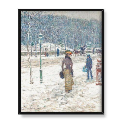Frederick Childe Hassam Ulica Nowego Jorku Zimą 40x50 w RAMIE