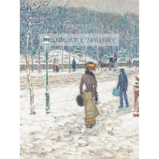 Frederick Childe Hassam Ulica Nowego Jorku Zimą — produkt cyfrowy do pobrania