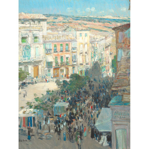 Frederick Childe Hassam Widok miasta południowej Francji — produkt cyfrowy do pobrania