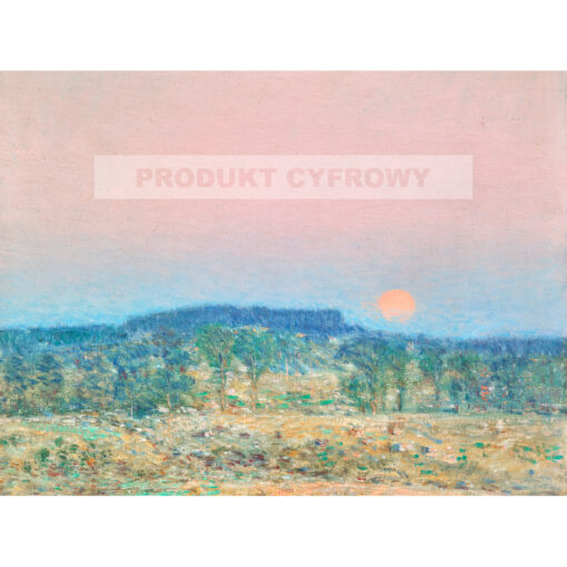 Frederick Childe Hassam Wrześniowy wschód księżyca — produkt cyfrowy do pobrania
