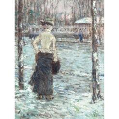 Frederick Childe Hassam Zima w Central Parku — produkt cyfrowy do pobrania