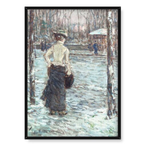 Frederick Childe Hassam Zima w Central Parku 50x70