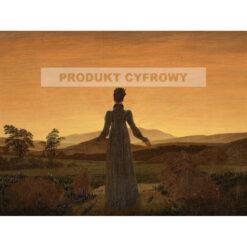Friedrich Kobieta na tle zachodzącego słońca — produkt cyfrowy do pobrania