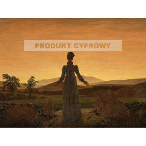 Friedrich Kobieta na tle zachodzącego słońca — produkt cyfrowy do pobrania
