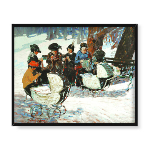 George Benjamin Luks Robótki na drutach dla żołnierzy 50x40 w RAMIE