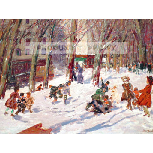 George Benjamin Luks Zima High Bridge Park — produkt cyfrowy do pobrania